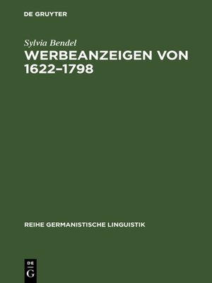 cover image of Werbeanzeigen von 1622–1798